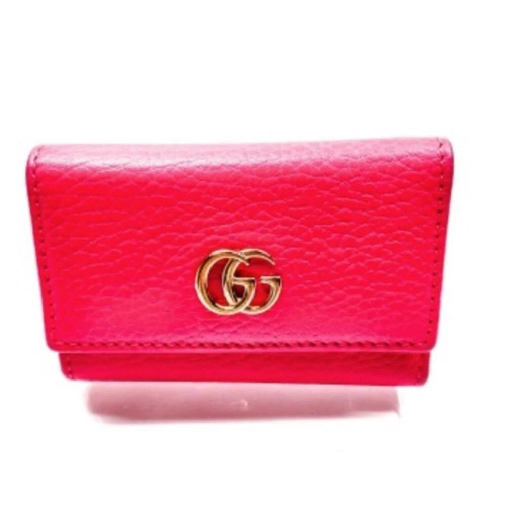NEW Authentic GUCCI Key Case Pink Pebbled Leather (GGXX086)